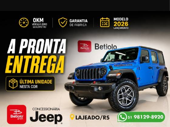 JEEP WRANGLER 2.0 TURBO GASOLINA RUBICON 4P 4X4 AT8